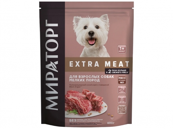 Տավարի չոր կեր 1տ բարձր տարիքով փոքր ցողատեսակի  շների համար 600գր