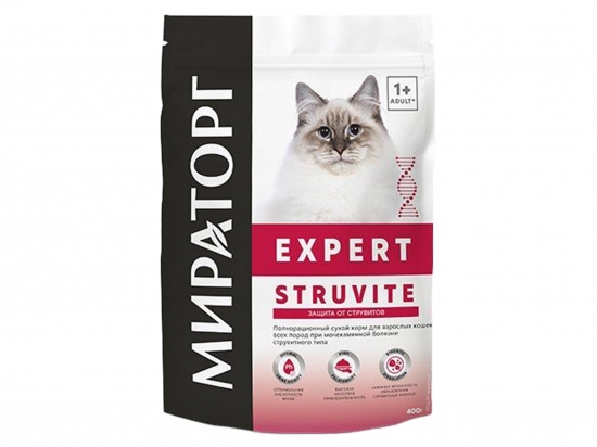 Լիարժեք չոր կեր ստրուվիտային միզաքարային հիվանդությամբ տառապող բոլոր ցեղատեսակների կատուների համար 400 գ